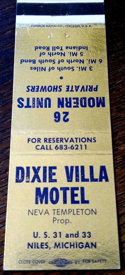 Dixie Villa Motel - Matchbook